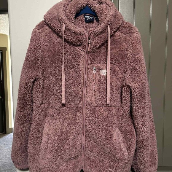 Reebok Teddy Bear Hoodie | Soft Fleece Zip Front | Size Large - Picture 5 of 7